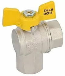 Кран шаровый латунный для газа 1/2" угловой,внутр./внут.резьба,ручка бабочка