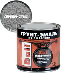 Эмаль-грунт по ржавчине молотковая DALI серебристая (0,75л)