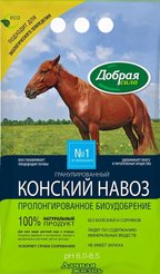 Удобрение Конский навоз гранулированный Добрая сила 2кг