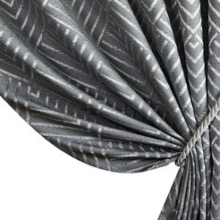 Штора готовая, жаккард 160х280см серая