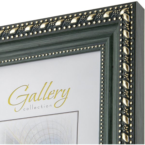 Фоторамка Gallery 10х15 зеленая с золотом
