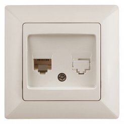 Розетка компьютерная RJ45 Intro Solo слоновая кость