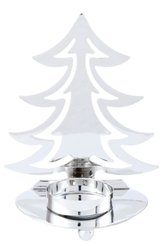 Подсвечник декоративный Елочка 10,5х7х13см, цвет: серебро, металл, SYTYB-1823040