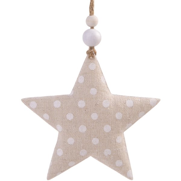 Украшение подвесное новогоднее Звезда с белыми кружочками 10,5x1,5x10,5см,81479