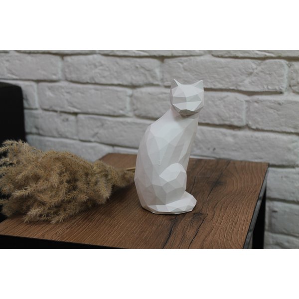 Статуэтка декоративная Кошка 18см белая