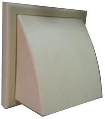 Выход стенной вытяжной с обратным клапаном 150х150 с фланцем D125,ASA,серый