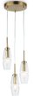 Светильник подвесной LH55210/3 BS/CL латунь/прозрачный E14х3 max 40W D240х470мм