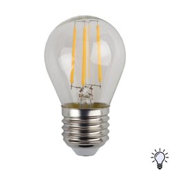 Лампа светодиодная ЭРА F-LED P45-11W-840-E27 11Вт филамент шар нейтральный белый свет