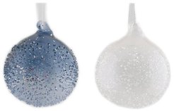 Шар новогодний 10см белый/голубой арт.90863