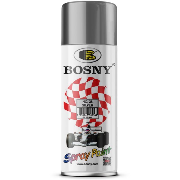 Краска аэрозольная Bosny №36 серебро 400мл(300г)