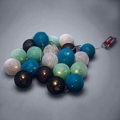 Фонарики Тайские Северное сияние 3,5м прозрачный ПВХ 20 LED теплый белый питание 2 х АА (батарейки не в компле