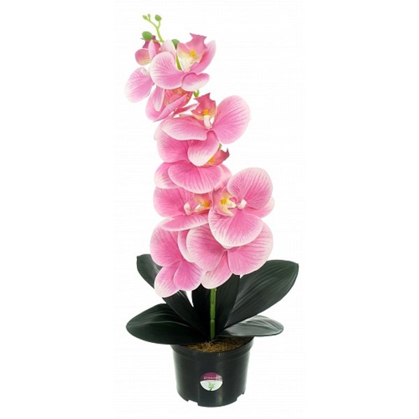 Растение искусственное Орхидея Мели в кашпо h50см