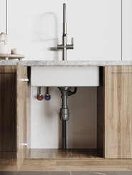 Сифон Iddis 3.1/2x40мм, с выпуском, гофротрубой и переливом, серый