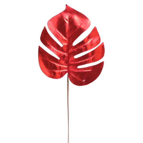 Ветка декоративная пальма 85см красный SYCZB-3821142