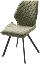 Стул кухонный Mamadoma Rafael М-R d12 45х45х91см велюр/металл, зеленый/черный, поворотный