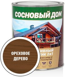 Антисептик декоративный для древесины СОСНОВЫЙ ДОМ ореховое дерево (0,8л)