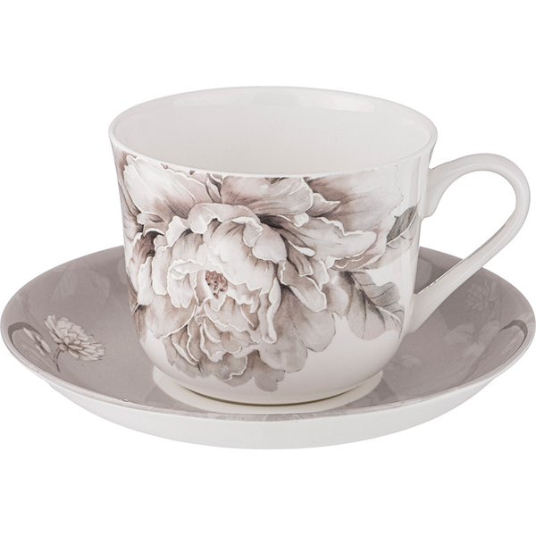 Пара чайная Lefard White flower 500мл фарфор, серый