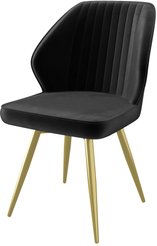 Стул кухонный Mamadoma Michael-R1 d24 46х45х86см велюр/металл, черный/золото, поворотный