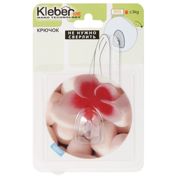Крючок на силиконе Цветок розовый Kleber Home