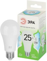 Лампочка светодиодная ЭРА GREEN LINE LED A60-25W-840-E27 GL E27 25 Вт груша яркий белый свет