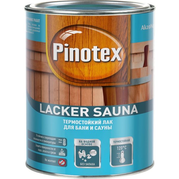 Лак для саун Pinotex Lacker Sauna 20 на вод.основе п/мат 1л