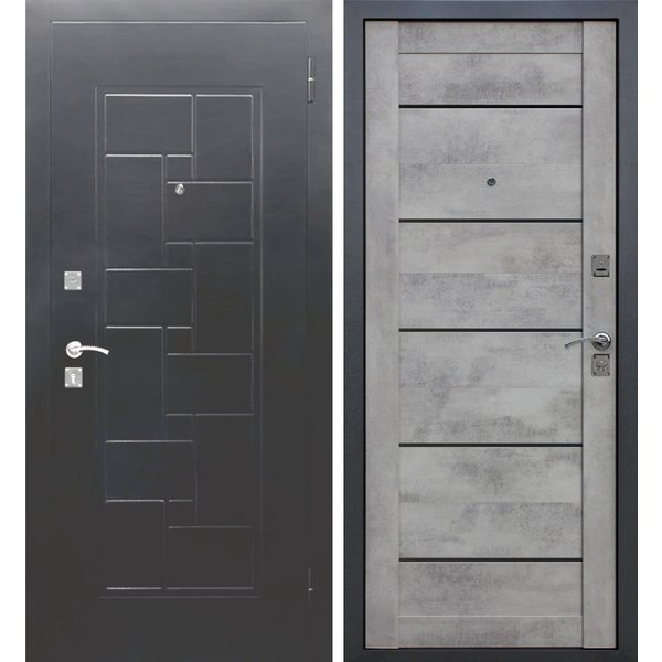 Дверь входная Доминанта серебро бетон серый 860х2050мм левая