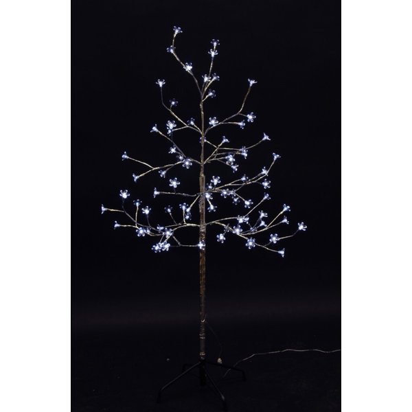 Дерево комнатное Сакура фольгированный ствол 1,2м белый цвет светодиодов