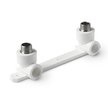 Угольник полипропиленовый двойной Pro Aqua d25x1/2" наружная резьба, с креплением