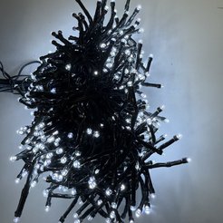 Электрогирлянда внутренняя Нить 10м 100LED, IP 20, холодный белый, 8 режимов, темно-зеленый кабель
