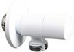 Кран угловой 1/2" н/н керамический затвор (ручка треугольная White)