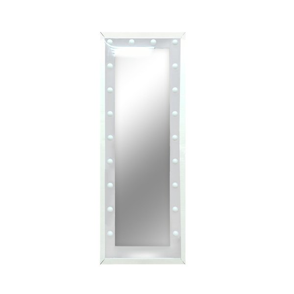 Зеркало гримерное напольное белое 600х1750 (20 ламп)