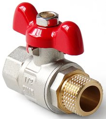 Кран латунный полнопроходной Pro Aqua 3/4" наружная-внутренняя резьба, ручка бабочка