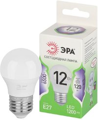 Лампочка светодиодная ЭРА GREEN LINE LED P45-12W-865-E27 GL E27 12 Вт шар холодный свет