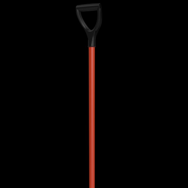 Черенок металлический крашеный для лопат d-32 с v-образной ручкой