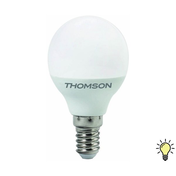 Лампа светодиодная THOMSON 8Вт Е14 шар 3000К свет теплый