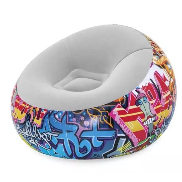 Кресло надувное Inflate-A-Chair Graffiti 112x112x66см 75075