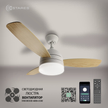 Люстра светодиодная с вентилятором 48W+55W FAN WOOD R-APP-1060x390-white/white-220-IP20 с пультом ДУ