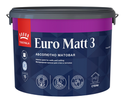Краска интерьерная EURO Matt 3 глубокоматовая белая (9л)