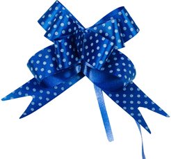 Бант-бабочка №1,8 синий в горошек 3539471