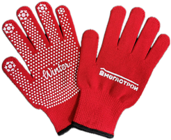 Перчатки Мегастрой акриловые утепленные с ПВХ красные