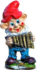 Фигура садовая Гном с флейтой h40см F08035 