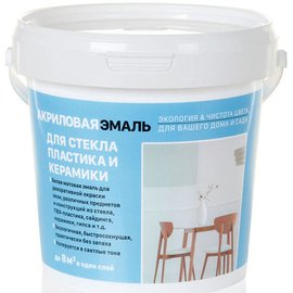 Эмаль для стекла и пластика акриловая цвет Белый (0,8кг) 426934 купить ...