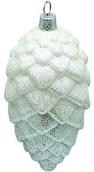 Украшение елочное Шишка серебро 70х70х100мм