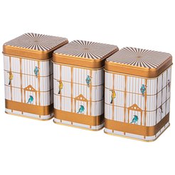 Набор емкостей д/хранения Agness Paradise Bird 3шт 500мл 7,5х7,5х10,2см сталь