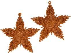 Набор украшений звезда 2шт 9,5см оранжевый SYLKGJB-482141