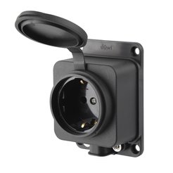 Колодка каучуковая duwi 1 гнездо с заземлением IP44 черная