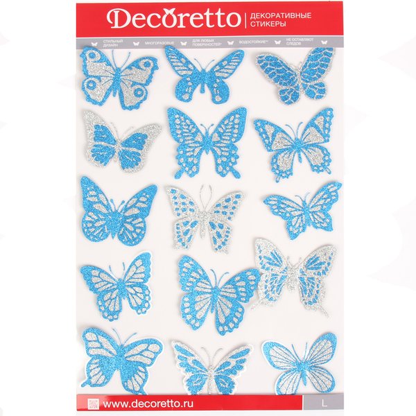 Наклейка декоративная Декоретто Искрящиеся бабочки AL 4701