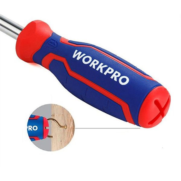 Отвертка комбинированная Workpro PH1/SL5, PH2/SL6х78мм двухкомпонентная ручка