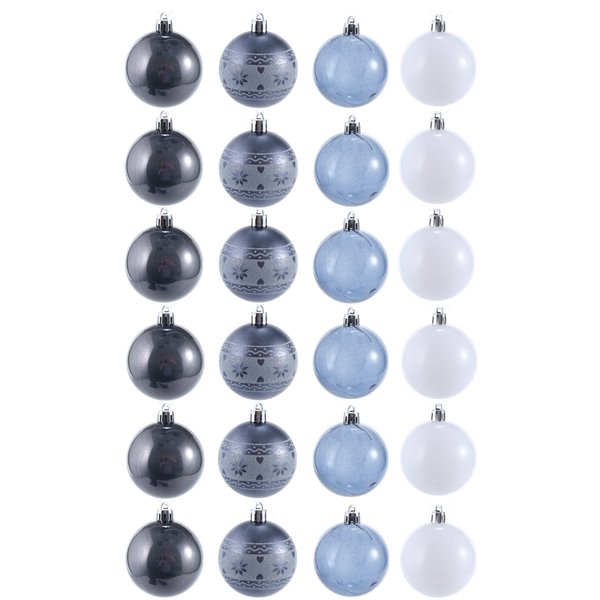 Набор шаров 24шт 6см, серый+белый, SYQB2-0123130