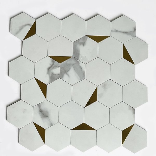 Мозаика Tessare 26,0х26,5х0,4см алюминиевые соты белые, самоклеющаяся (L002-LSB 01)